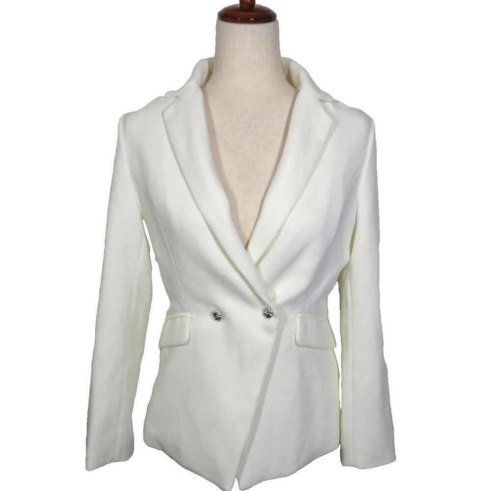 Halara Ivory Textured Fabric Notch Collar Blazer Size XS